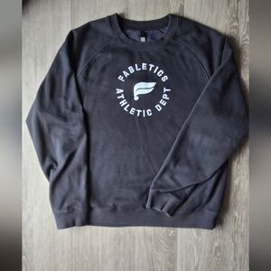 Fabletics Oversized Cozy Crewneck Sweatshirt XL Black White Everyday Lounge